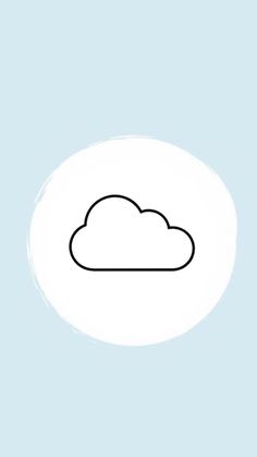 a white cloud with a black outline on a blue background