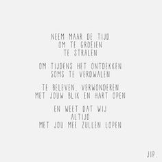 the words are written in black and white on a sheet of paper that says nem mark de tijd om te groen