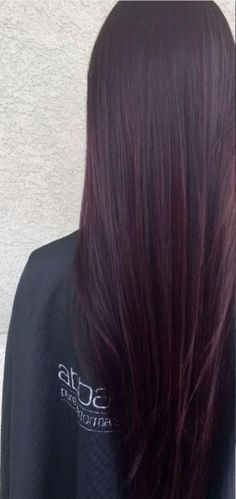 Brunette With Purple Undertones, Brunette Purple Hair, Dark Plum Brown Hair, Subtle Purple Hair, Dark Plum Hair, Purple Highlights Brown Hair, Pelo Color Vino, Purple Brown Hair, Coffee Brown Hair