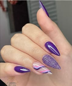 Pink Tip Nails, Nails Designer, Dream Nails, Minimalist Nails, Pretty Acrylic Nails, Creative Nails, Purple Nails, Cute Acrylic Nails, Acrylic Nail Designs