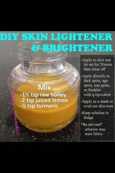 Skin Lightening Diy, Skin Brightener, Natural Skin Lightening, Skin Lightener, Lemon Honey, Lighten Skin