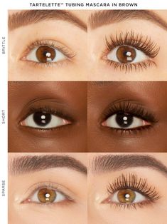 Get a FREE mascara in this duo of viral black & brown tartelette tubing mascara! Black Brown Eye Makeup, Brown Mascara On Brown Eyes, Mascara Combos, Brown Mascara Look, Viral Mascara, Mascara Recommendations, Dark Brown Mascara, Good Mascara, Mascara Eyelashes