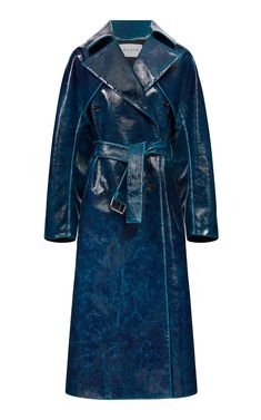 Lacquered Wool-Blend Trench Coat By Alaïa | Moda Operandi Alaia Coat, Minimal Fits, Blue Trench Coat, Looks Style, Looks Vintage, Fashion Killa, Moda Operandi, Look Fashion, Karl Lagerfeld