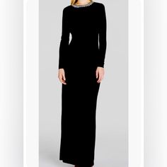 $448 Ted Baker Black Green Jewel Neckline Waist Detail Black Maxi Dress 1 Us 0-2 Classic Black Maxi Dress, Classic Black Dress For Dinner, Classic Black Dinner Dress, Pink Cami Dress, Ted Baker Dresses, Ted Baker Dress, Embellished Maxi Dress, Cami Maxi Dress, Maxi Gown Dress