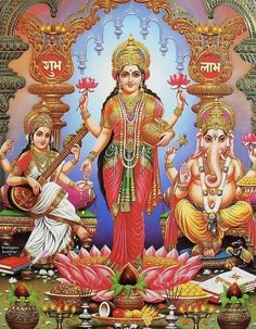 Laxmi Ganesh Saraswati, Ganesha Poster, Saraswati Picture, Devi Lakshmi, Laxmi Ganesh, Saraswati Mata, Saraswati Photo, Ganesh Ji Images, Indian Flag Images