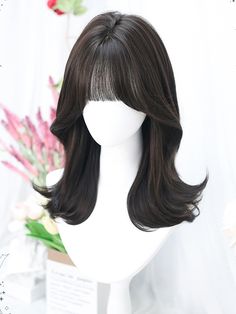 The price is for a wig only, others are not included.  Garment Size   	 		 			Size 			Free Size 		 		 			Hair Length 			35-40 Mid Length Hair Wigs, Hair Inspo Front View, Gothic Wigs, Mid Length Black Hair, Dinner Recipes Ground Beef, Hairstyles For Short Hair Women, Short Black Wig, Hairstyles Wig, Pretty Hair Cuts