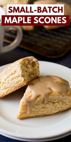 small batch maple scones on a white plate