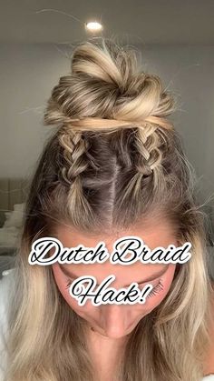 Faux French Braid Pigtails, Dutch Braid Half Up, Braided Half Up Half Down Hair, Half French Braids, Dutch Braid Styles, Curled Hair With Braid, French Braid Pigtails, Faux Braids, Half Up Curls