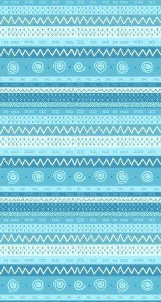 a blue and white striped background with circles, lines, and dots on the bottom