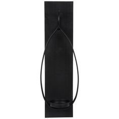 a black wall mounted wine bottle holder