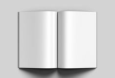 an open white book on a gray background