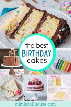 the best birthday cakes are on display in this collage with text overlays