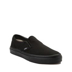 Vans Slip-On Skate Shoe - Little Kid - Black Monochrome | Journeys Black Slip-on Sneakers With Rubber Waffle Outsoles For Streetwear, Comfortable Slip-on Skate Shoes For Streetwear, Classic Slip-on Canvas Shoes With Rubber Sole, Classic Vans Slip-ons, Vans Slip-on Sneakers For Streetwear, Classic Slip-on Skate Shoes For Streetwear, Classic Slip-on Sneakers With Rubber Sole For Streetwear, Classic Black Low-top Slip-on Sneakers, Vans Classic Slip-on Sneakers With Vulcanized Sole