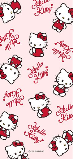 hello kitty stickers on a pink background