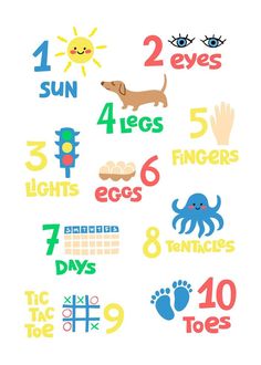 the numbers and symbols for each child's room