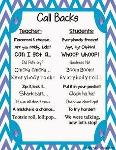 a blue and white chevroned pattern with the words call backs