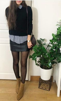 Rok Outfit, Mode Boho, Fashion Mistakes, Casual Work Outfits, Looks Chic, Autumn Outfit, Work Outfits Women, Business Casual Outfits, Black Tights