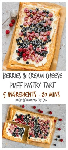 berries and cream cheese puff pastry tart recipe