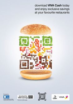 Творческие идеи для маркетинга Social Posts Ideas, Qr Code Advertising, Fast Food Advertising Poster, Burger Poster Design Ideas, Cool Social Media Posts, Qr Code Ideas Creative, Qr Code Design Creative, Qr Code Creative, Food Teaser