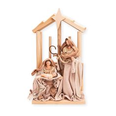 Pine Wood Nativity Set Holy Family in Cotton Fabric Clothes 14 Resin Figurine Nazareth Store Crate And Barrel Nativity Set, Wooden Nativity Scene Target, Tropical Nativity Set, Sparkly Nativity Sets, Nativity Set With Real Clothes, Nativity Set Play, Contemporary Nativity Set, Nativity Set Inexpensive, Wood Nativity Set Hobby Lobby