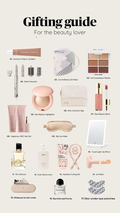 the ultimate gift guide for the beauty lover is in this info sheet, and it includes all