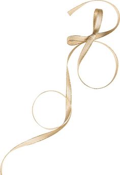 a gold ribbon with a bow on it's end and two loops attached to the side