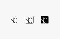 three different types of symbols are shown in black and white