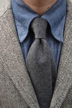 Herringbone Jacket, Mae West, Wool Tie, Chambray Shirt