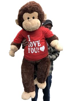 PRICES MAY VARY. 🍌 LARGE 4FT GIANT-SIZED PLUSHIE: Do you love big stuffed animals? This big monkey will make a real big impression! Its size will get a lot of attention. Our giant stuffed animals are big enough to cuddle with anyone. Sit this monkey plush in your favorite chair, corner, bed, or sofa, any way you like. 4 feet / 48 inches / 122 cm. 🍌 CUTE, SOFT, AND ADORABLE: This large plush monkey's cheerful appearance will please you and bring happiness to everyone around it. Our large stuffe Stuffed Monkey, Big Stuffed Animal, Plush Monkey, Giant Stuffed Animals, Toy Monkey, Monkey Stuffed Animal, Big Plush, Monkey Plush, Teddy Bear Stuffed Animal