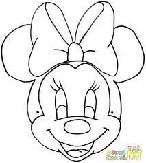 minnie mouse face with a big bow on it's head coloring pages for kids