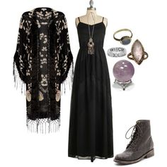 Witchy Black Dress Outfit, Fashion Witch Aesthetic, Witchy Fashion Over 40, Coven Aesthetic Outfit, Coven Inspired Outfits, Ahs Coven Aesthetic Outfit, Coven Ahs Outfits, Witchcore Fashion Aesthetic, Witch Style Outfits Modern