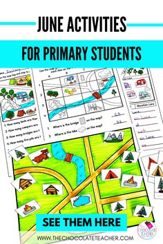 the printable june activities for primary students to use on their homeschool projects