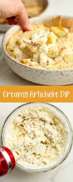 this creamy artichoke dip is the perfect appetizer for any party or celebration