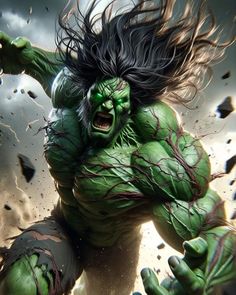 an image of a hulk in the air with his arms out and eyes wide open