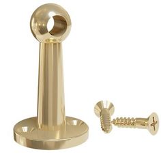 a brass plated metal object with screws