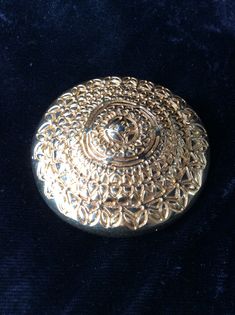 "Vintage Large 2\" in diameter .5\" in height. Etruscan style pin. Vermeil Pristine condition. Monet runway piece,designer piece,collectible Monet. Big and beautiful Statement piece" Vintage Gold Brooches With Decorative Buttons, Traditional Gold Round Brooches, Vintage Gold Round Brooches, Antique Gold Round Brooches, Gold Round Costume Jewelry Brooches, Vintage Gold Brooch, Vintage Monet, Gold Circle, Silver Pin