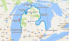 a map showing the route from michigan to michigan