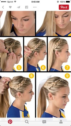 . Gymnastics Hair, Cheer Hair, Sport Hair, Volleyball Hairstyles For Curly Hair, Game Day Hair, Athletic Hairstyles, Work Hairstyles, Sporty Hairstyles