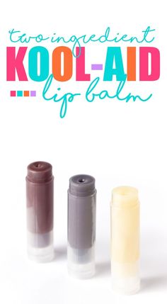 2 ingredient kool aid lip balm diy. Kool Aid Lip Balm, Lip Balm Diy, Kid Diy, Homemade Moisturizer, Lip Scrub Diy, Skin Care Wrinkles