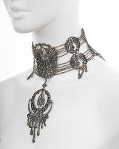 John Galliano Jewelry, 1stdibs Necklace, John Galliano Dior Haute Couture, Dior Choker Necklace, Christian Dior Choker, Dior Choker, Victorian Choker Necklace, 1920s Necklace, Galliano Dior