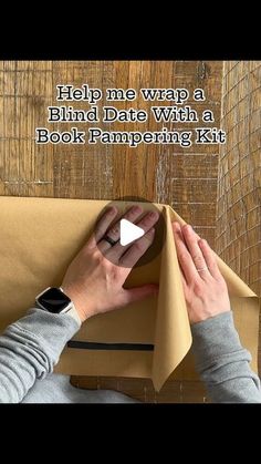 someone is wrapping up a brown paper bag with the words help me wrap a blind date with a book rampping kit