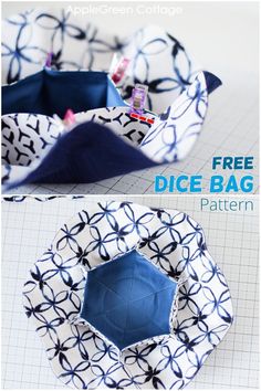 the free diy dice bag pattern is shown with instructions for how to make it