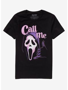 Scream Clothes, Ghost Face Call Me, Ghost Face Shirt, Scream Shirt, Kawaii Logo, Gothic Shorts, Horror Movie T Shirts, Ghost Face, Ghost Shirt