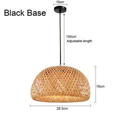 the measurements for a bamboo pendant light fixture