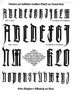 an old english type of font that is black and white with some writing on it