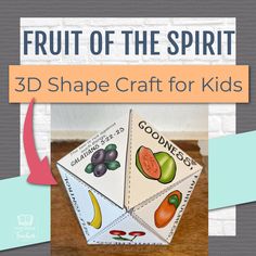 Fruit of the Spirit 3D Paper Bible Craft for Kids featuring Galatians 5:22-23 Help your kids learn more about the Fruit of the Spirit with this Fruit of the Spirit 3D Paper Craft for Kids! This ten-sided 3D paper craft features a fun shape that kids will love to make and play with as they learn the fruit of the spirit. This paper craft features the words of Galatians 5:22-23. It is best for kids who can cut and fold well. Your kids will love making and playing with this Fruit of the Spirit Paper Bible Activity For Kids, Spring Activity, Galatians 5 22 23, Paper Craft For Kids, Bible Activities For Kids, Bible Teacher, Kids Bible, Vbs Ideas, Bible Crafts For Kids