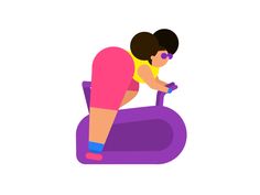 a woman riding an exercise bike on a white background