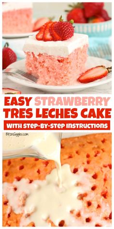 strawberry tress cake with step - by - step instructions