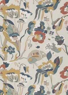 a floral wallpaper with many different colors