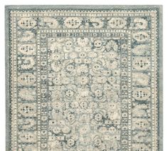 an area rug with blue and white colors